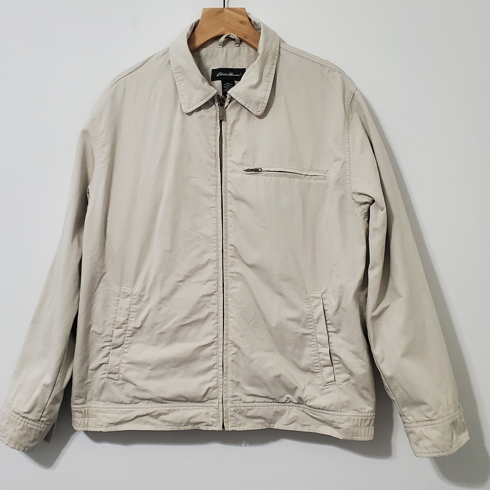 Eddie Bauer Cotton Vintage Full Zip Bomber Jacket Mens Large
